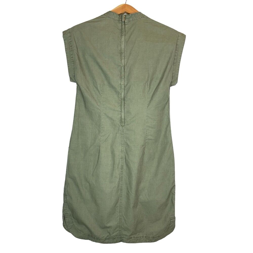 NWT J Crew Women’s Sz 2 Green Cap Sleeve‎ Cargo Shirt Dress. Pockets. Military - Picture 8 of 12